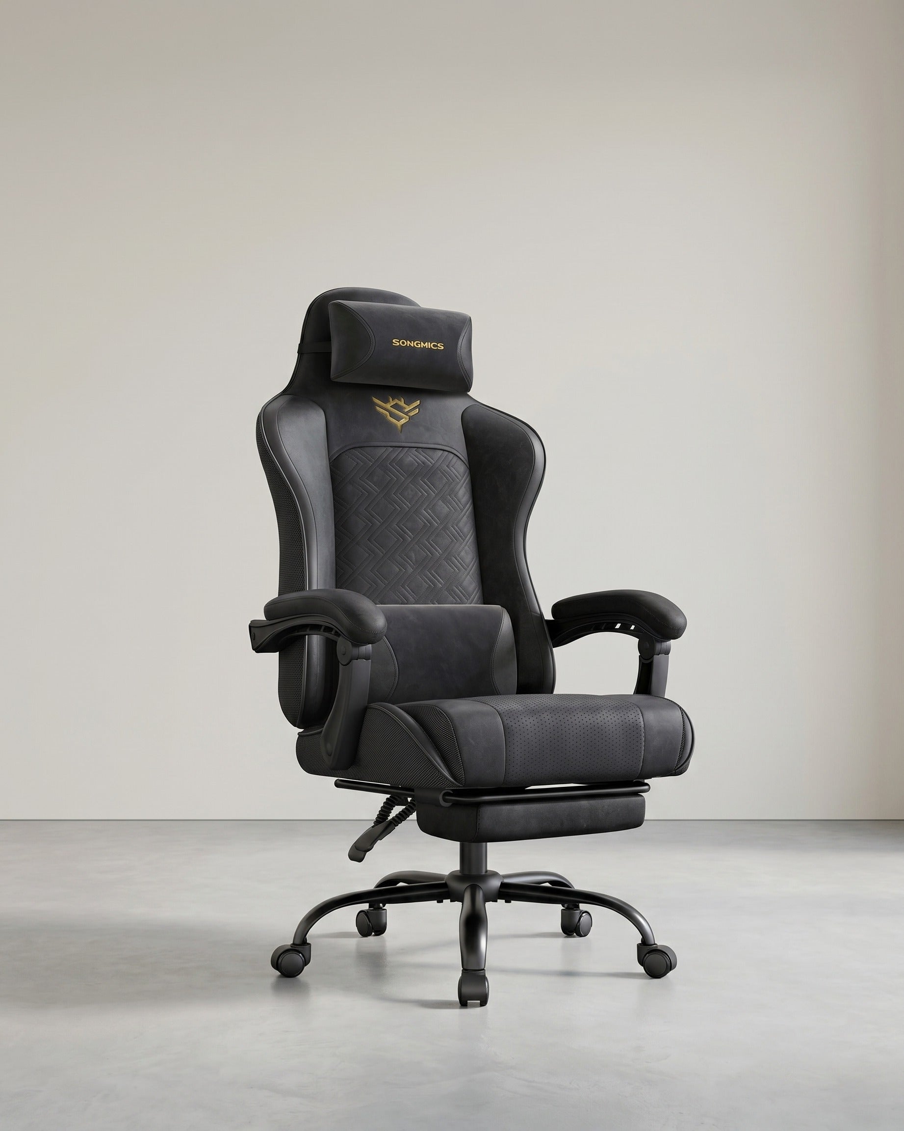 Gaming-Stuhl – Ergonomischer Bürostuhl mit Fußstütze und Synchronmechanismus – Vollständig verstellbar