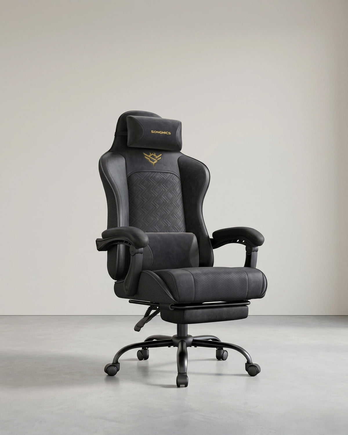 Gaming-Stuhl – Ergonomischer Bürostuhl mit Fußstütze und Synchronmechanismus – Vollständig verstellbar