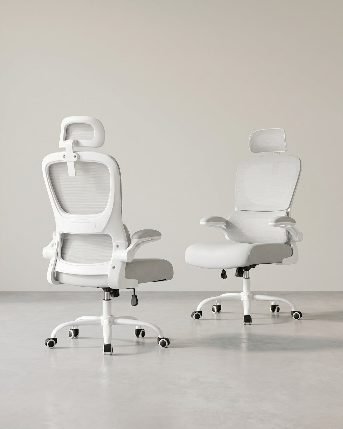 Ergonomischer Bürostuhl – Verstellbare Lordosenstütze – Netzrückenlehne – Neigbare Rückenlehne und Kopfstütze