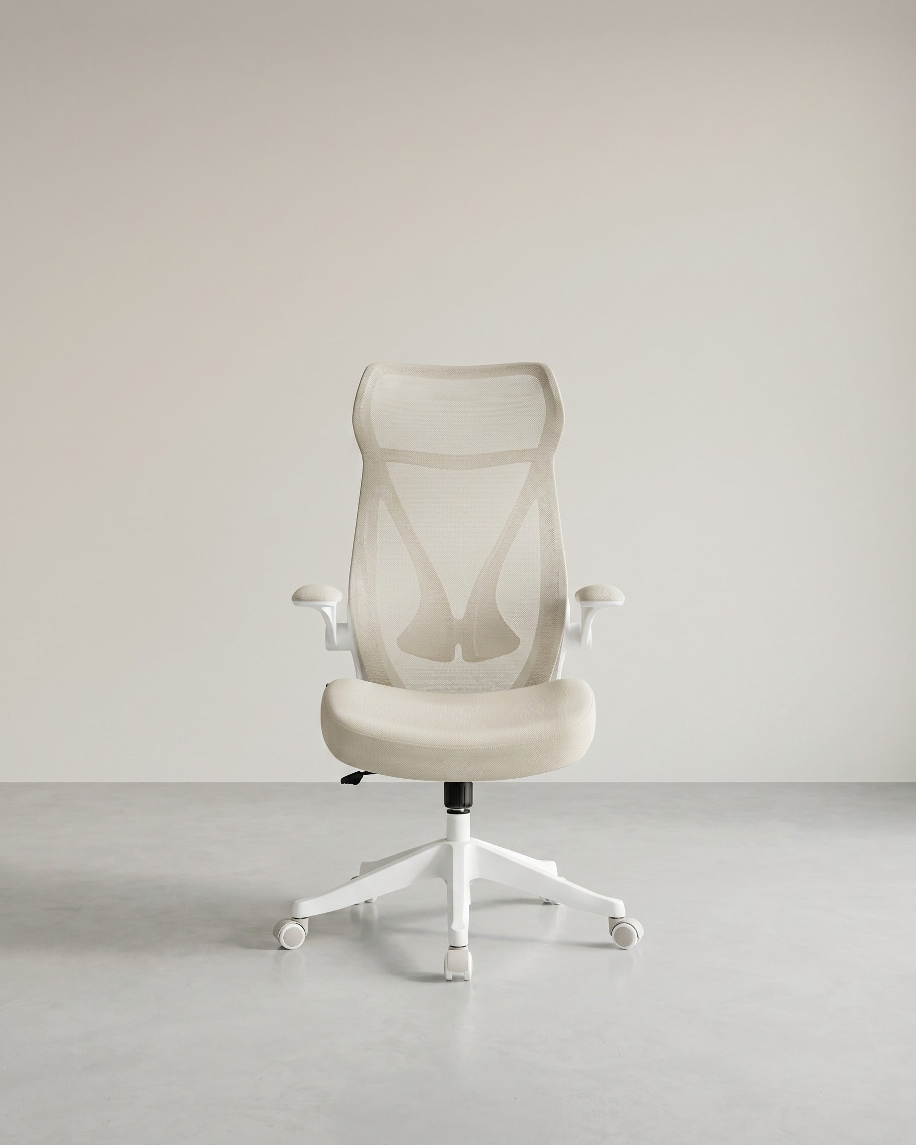 Ergonomischer Bürostuhl – Mit Kopfstütze, Lordosenstütze und klappbaren Armlehnen – S-förmige Rückenlehne – Bis 150 kg belastbar