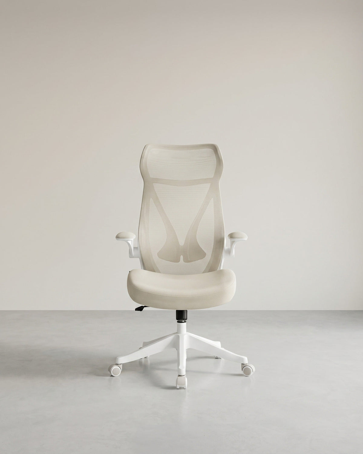Ergonomischer Bürostuhl – Mit Kopfstütze, Lordosenstütze und klappbaren Armlehnen – S-förmige Rückenlehne – Bis 150 kg belastbar