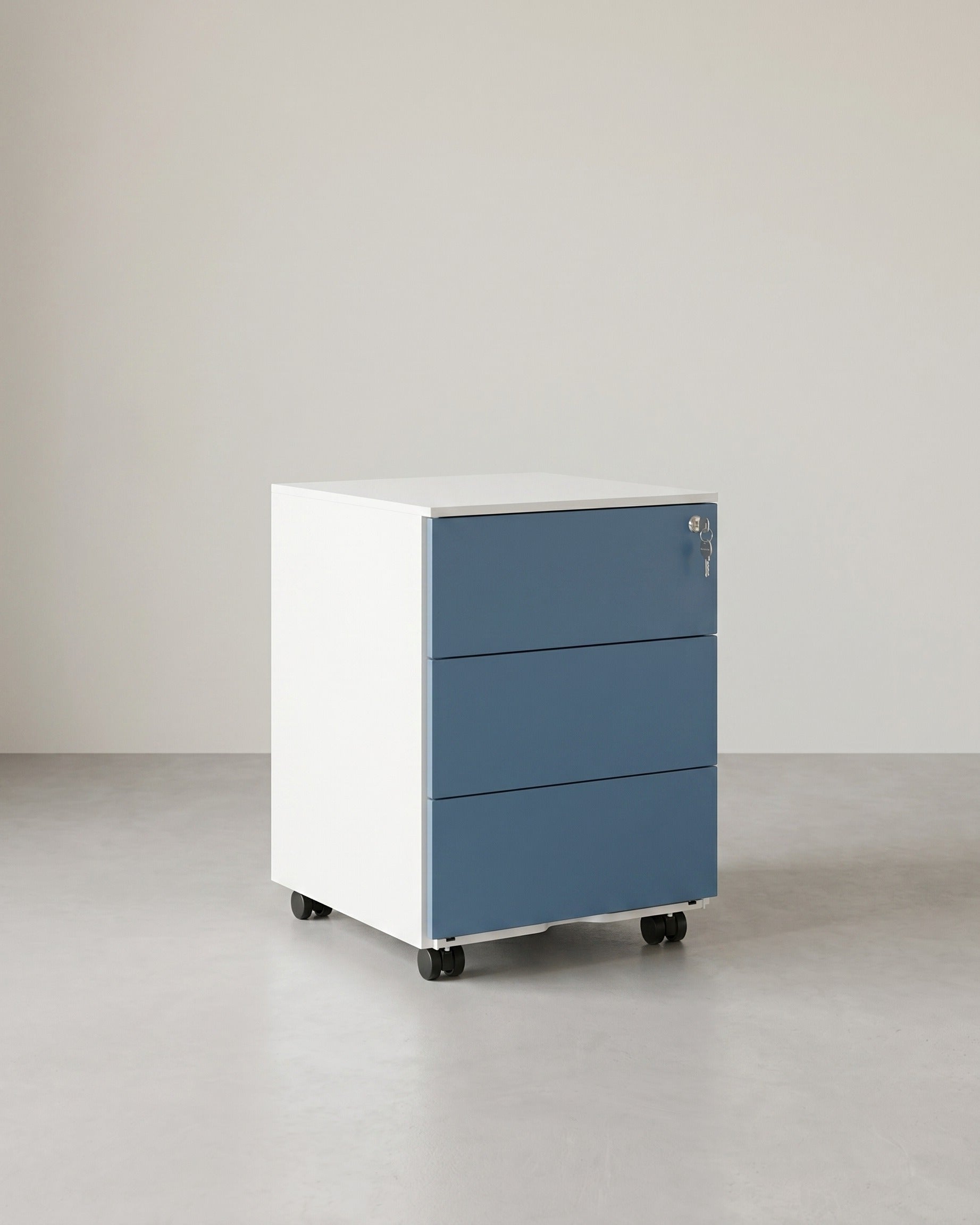 Metallschubladenschrank mit 3 Schubladen – Kompakter Büroschrank auf Rollen – Robustes und sicheres Design