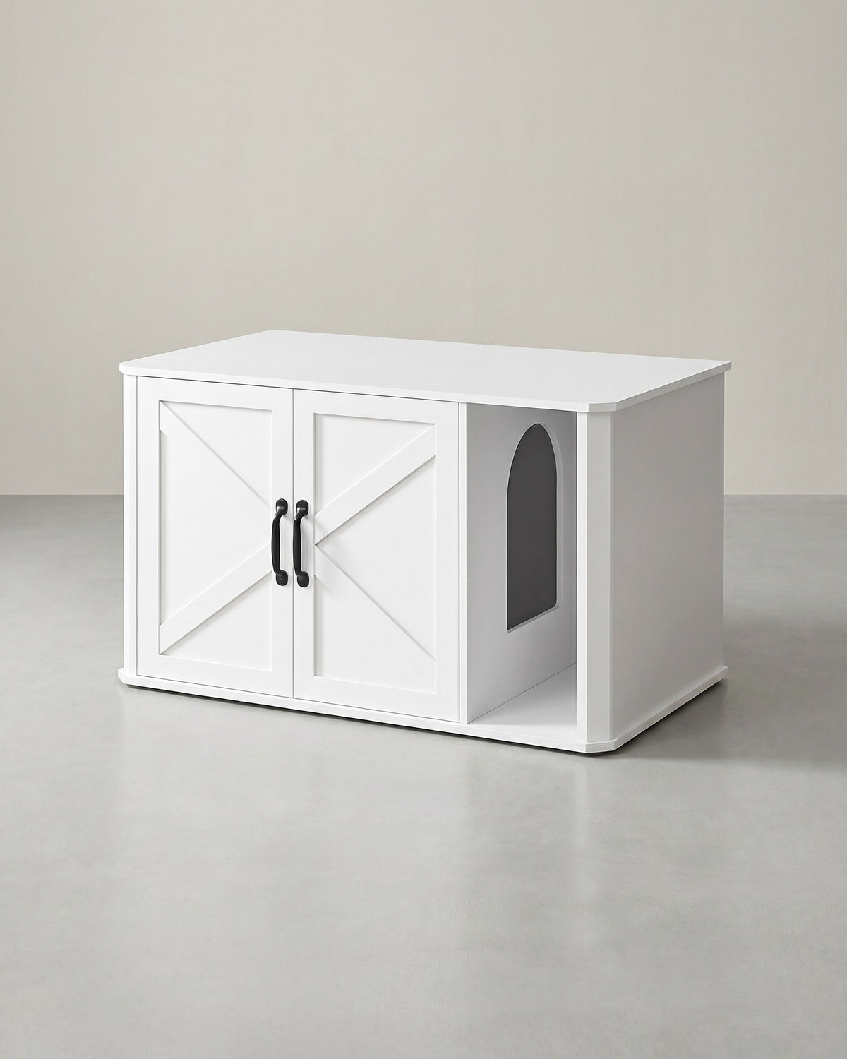Katzentoilette – Modernes Design – Doppeltür – Griffe – 85 x 48,5 x 50 cm – Spanplatte
