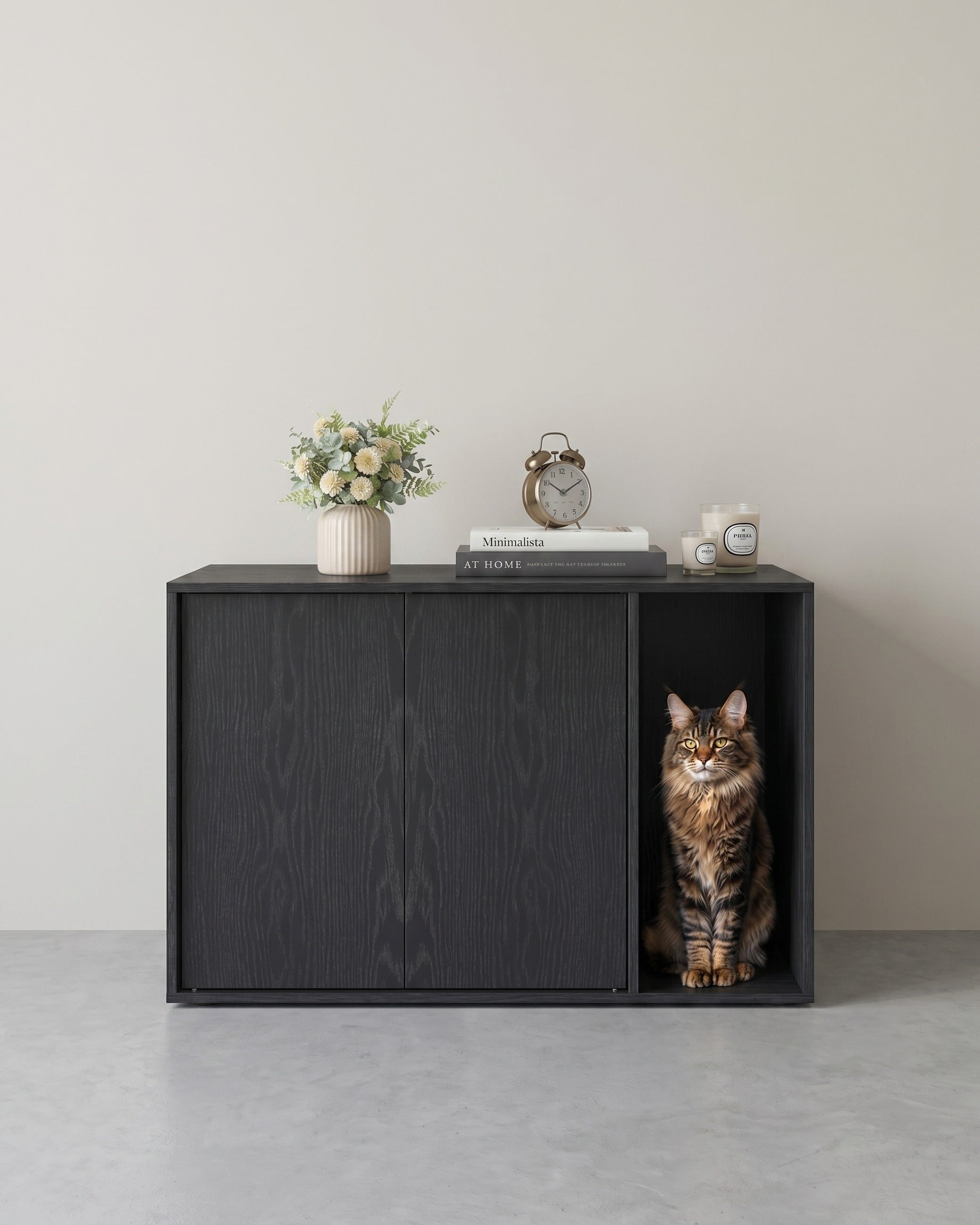 Katzentoilette mit Push-to-Open-Türen - Katzenhaus