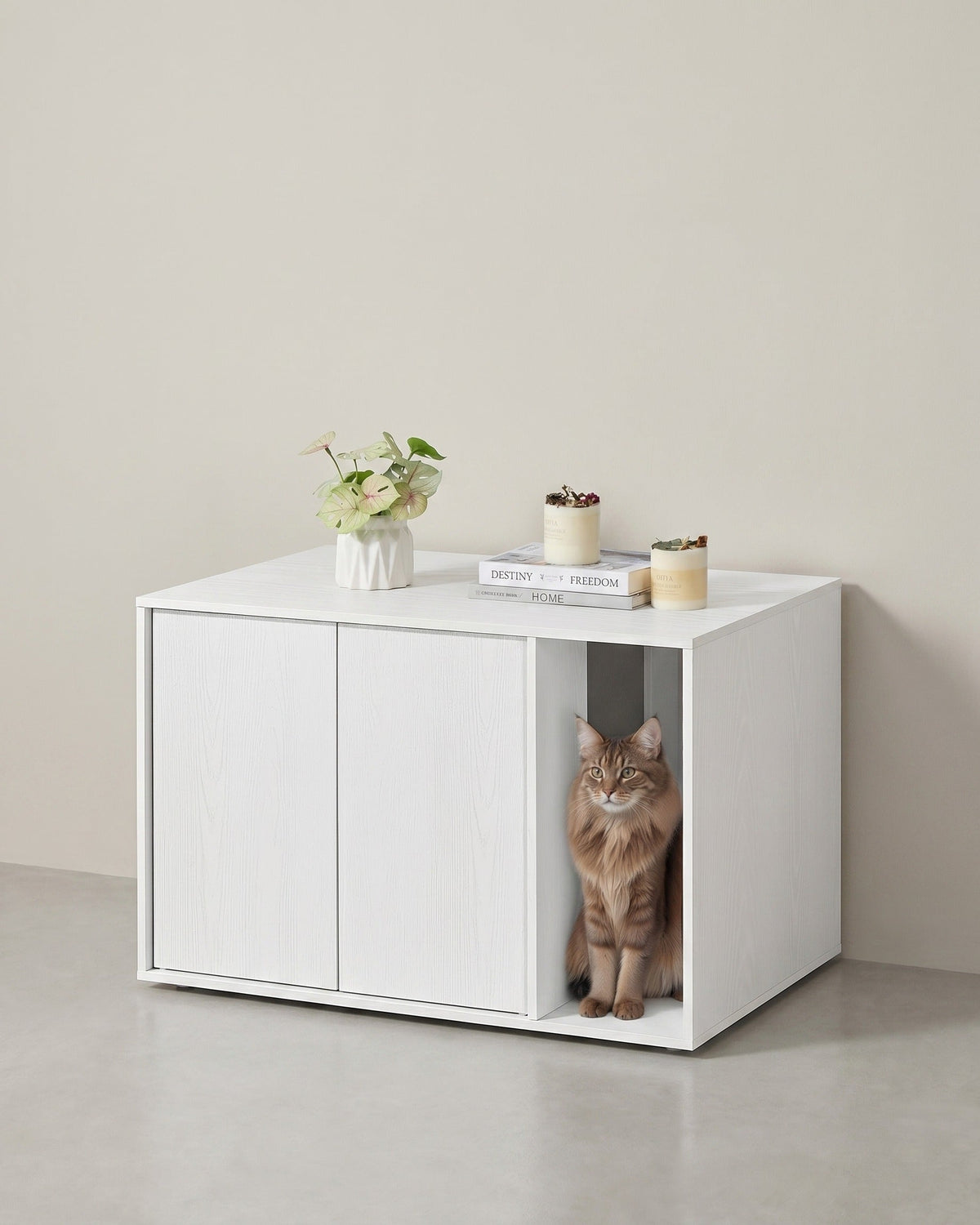 Katzentoilette mit Push-to-Open-Türen - Katzenhaus