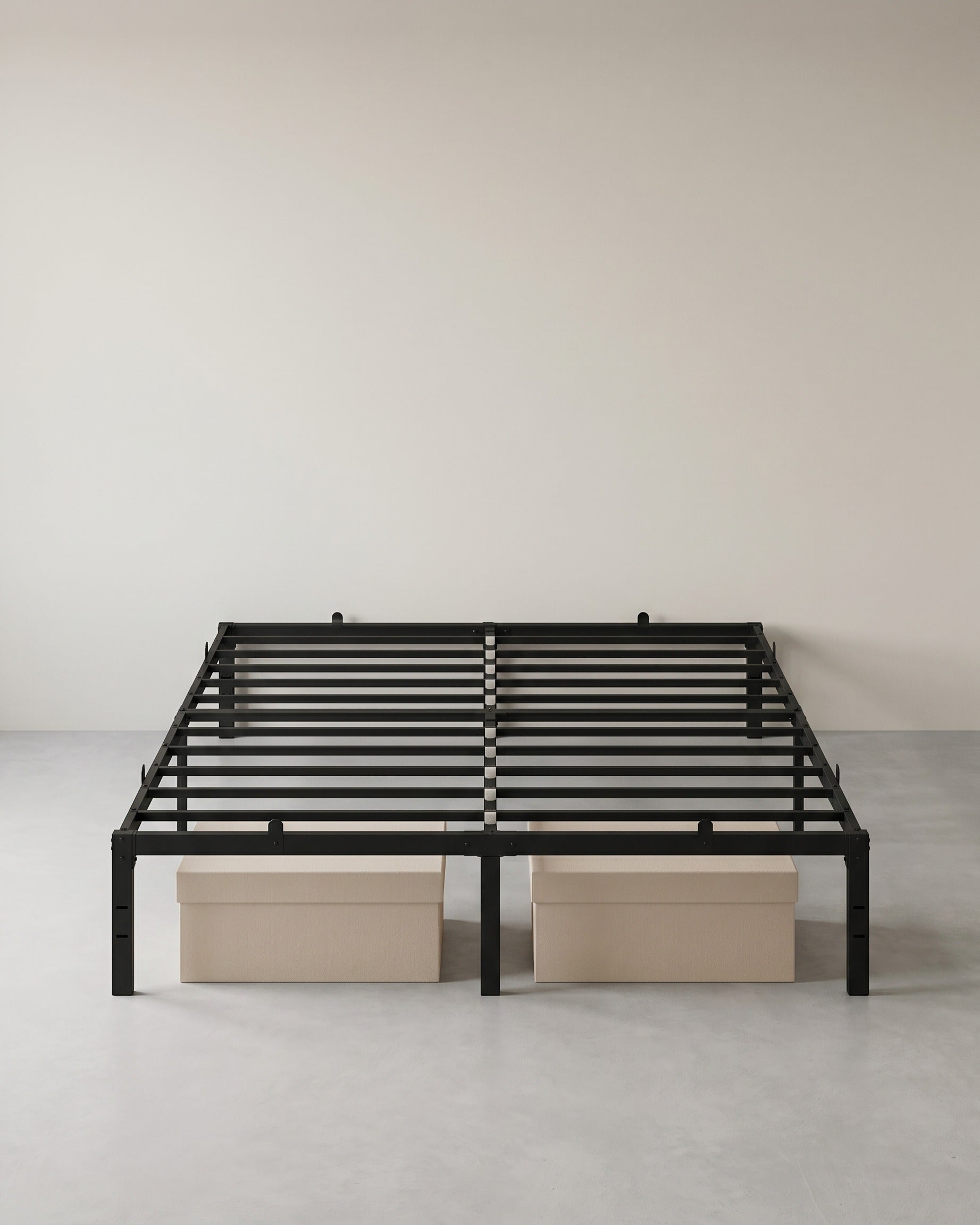 Metallbettgestell – 90/140/160 x 200 cm – Hohes Unterbett – Geräuscharm – Stabil und Robust