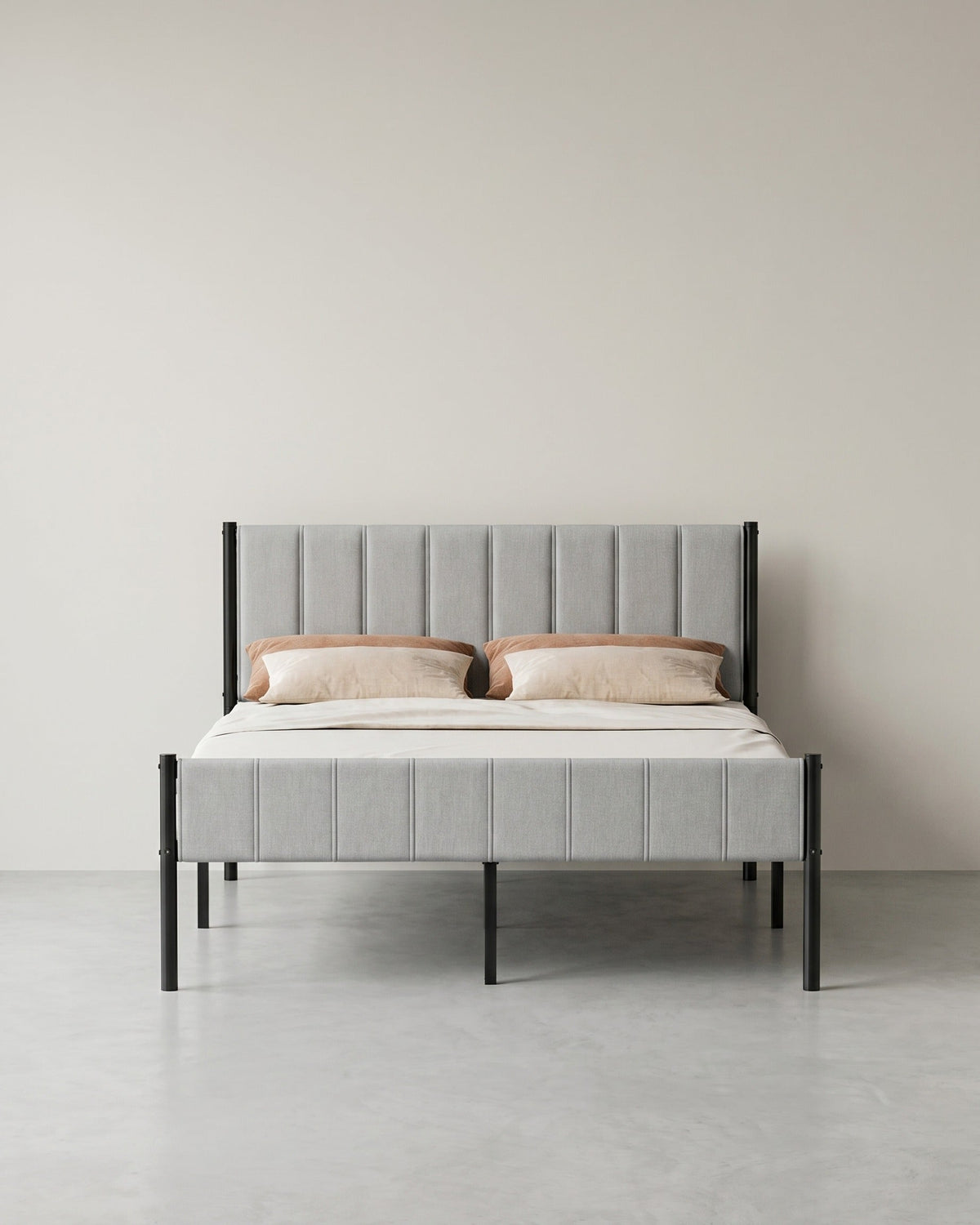 Polsterbett mit Kopfteil – minimalistisch – mit Stauraum, belastbar bis 500 kg – 90/140/160 x 200 cm