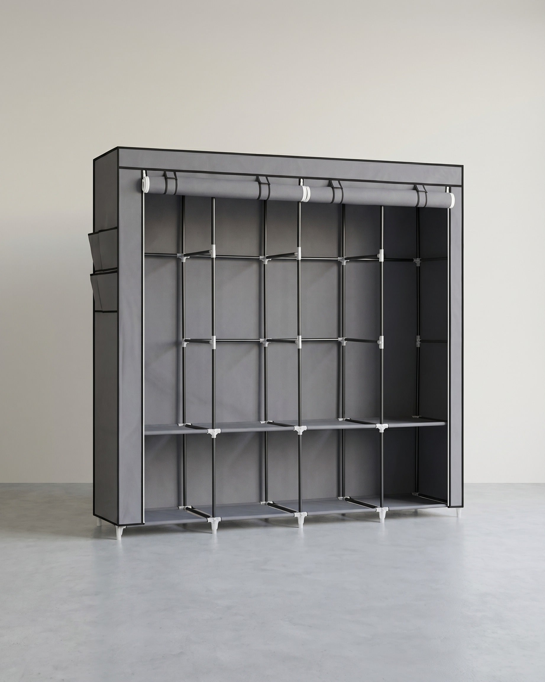 Stoffgarderobe mit Hängefächern und Regalen – Geräumige und praktische Aufbewahrungslösung