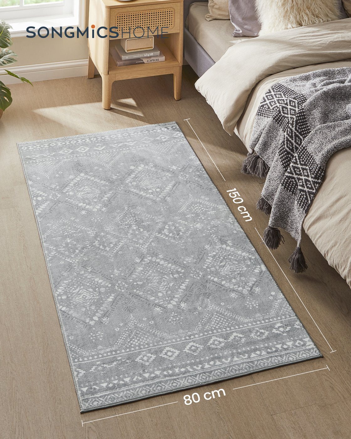Boho-Teppich 150x80 - Rutschfest - Für Gemütlichen Wohnraum