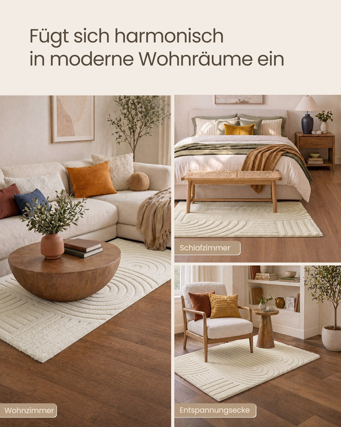 Waschbarer Teppich Mit Geometrischem 3D-Muster - Rutschfeste Unterseite - Für Wohnzimmer Und Schlafzimmer