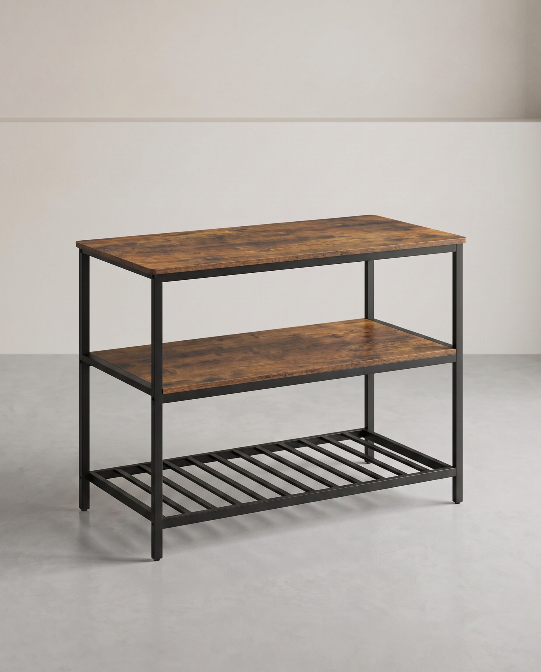 Küchenschrank – 3-stöckiges Gewürzregal – Stahlrahmen – 60 x 120 x 90 cm – Industrial-Stil